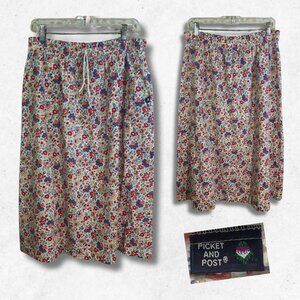 Vintage Picket and Post Skirt Size 18 Floral Country Peasant Cottage Cottagecore